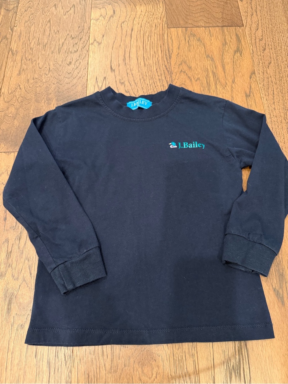 J. Bailey Kids' Navy Long-Sleeve Logo Tee